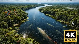 Relaxing Walk in the Amazon: Aerial Epic - The River of Giants & Vast Green Horizons (4K HDR)