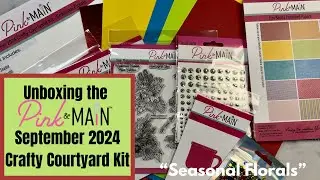 Unboxing the September 2024 Crafty Courtyard Box from @PinkandMain - Seasonal Florals
