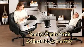 Amazon Home Picks/ Vonesse Criss Cross Chair | Vanity & Office Chair with Adjustable Armrests