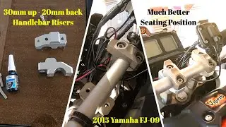 Handlebar Riser/Extensions for 2015 to 2020 Yamaha FJ-09, MT09 Tracer, Tracer 900  - 30mm, 20mm Back