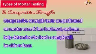 Types of Mortar Testing, compressive strength test, consistency test, water retention test