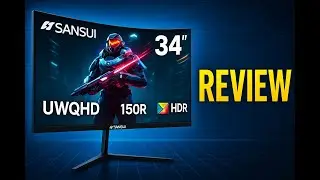 Review - SANSUI 34-Inch Curved Gaming Monitor UWQHD 3440 x 1440 165Hz Curved 1500R - PIP/