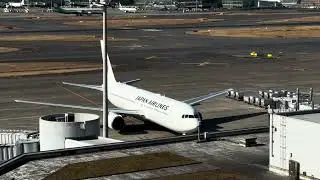 日本航空B767-300ER JA656J羽田空港第1ターミナル到着シーン