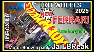 Hot Wheels 2025 NEWEST FERRARI Jailbreak opening Motor Show 5 pack sf90 stradale eurospeed laferrari