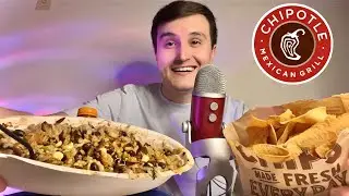 ASMR | HUGE Chipotle Burrito Bowl and Chips Mukbang (eating sounds)