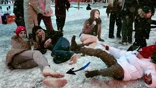 CRAZY WINTER шт RUSSIA. How people react to massive Snowfall?