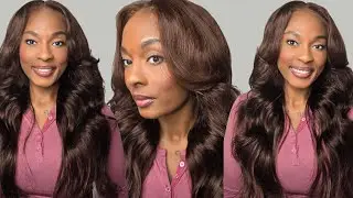The Prettiest Auburn Wig Ever! Auburn Brown 13x4 Lace Wig Loose Wave Wig Ft Unice Hair 