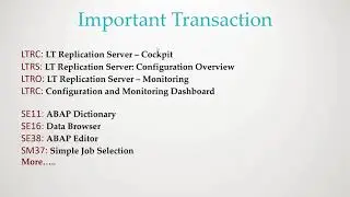 Important Transaction codes in SLT