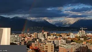 LIVE Spectacular Fall Evening Over Vancouver | Rainbow, Twilight & Dramatic Harbour Views 🌈🇨🇦