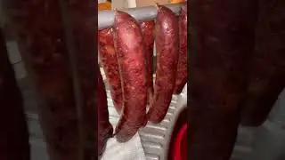 Homemade pork-beef sausages from my smokehouse #shorts #food #lmmeat