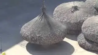 Scour protection bag loading