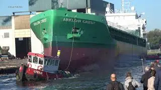 #Tewaterlating #shiplaunching &lsquo;Arklow Crest&rsquo; Nb.436 Westerbroek yard Ferus Smit Holland 30 Sept 2022