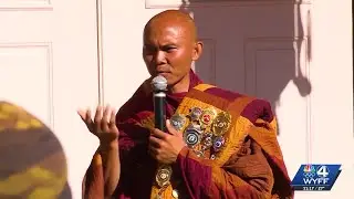 Buddhist monks continue walk for peace, prepare for cold weather