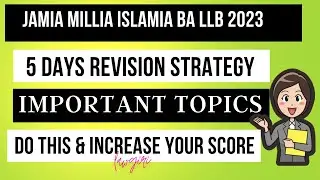 JMI BA LLB in 5 days Strategy From Zero Level|Jamia Millia Islamia 5 years law entrance exam 2023