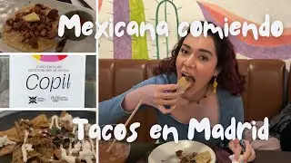 Mexicana comiendo en restaurante mexicano en Madrid. Sello Copil.