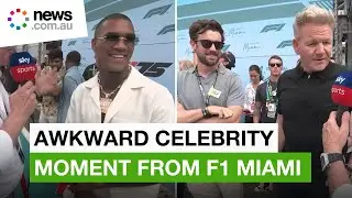 Awkward celebrity moments from F1 Miami grid
