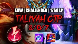 Taliyah OTP vs Kassadin Mid 8/0/7 💎 Perfect Game | EUW Challenger 1760LP