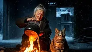 An Old Woman and Her Cat Surviving a Haunted House in a Frozen Nightmare