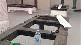 WORKING ALONE AT DOHA, INSTALLING WIRAKA BILLIARD 11 TABLES