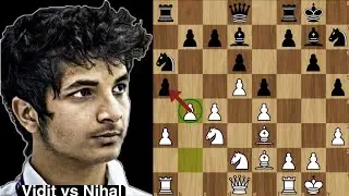 Vidit's Poisionous Pawn Sac in King's Indian Def | Vidit vs Nihal | 2022 Tata Steel India Blitz