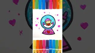 Valentine Love Globe Drawing #shorts #art #painting ##shortsvideo