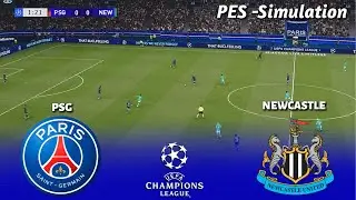 PSG vs Newcastle United | UEFA Champions League 2025 | PES 2021 Simulation