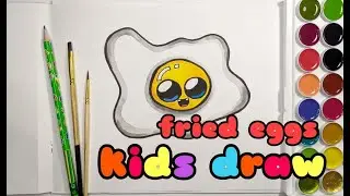 How To Draw A Fried Eggs For Kids in 1 Minute | Easy Drawing | Kids Draw