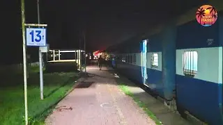 Lockdown special train 01004 Tutari express departing Chiplun Railway Station : Konkan Railways