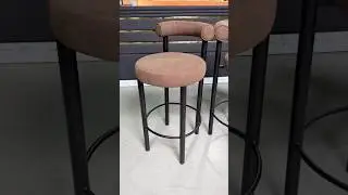 Modern Upholstered Bar Stool with Low Back and Metal Frame #barstool