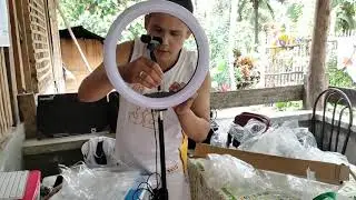 Unboxing ring fill light from noon DXB given by Login Gentolia Noy's channel Choyskie tv