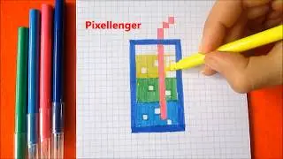 How to Draw Cocktail Pixel Drawing for kids In English