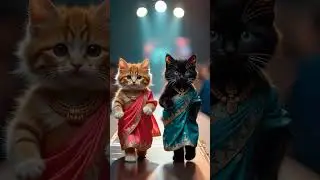 Catwalk: The Feline Fashion Show in Sarees #felinefashion
