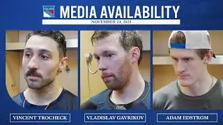 NYR vs STL: V. Trocheck, V. Gavrikov & A. Edstrom Postgame Media Availability | Nov. 24, 2025
