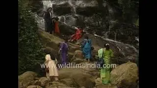 Old footage of Catherine Waterfalls, Tamil Nadu | People visiting and daily life moments