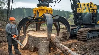 Extreme Dangerous Fastest Big Chainsaw Cutting Tree Machines | Monster Stump Removal Excavator #5