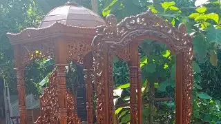 Mimbar Masjid Model Gapura Kayu Jati Ukir Jepara Mewah