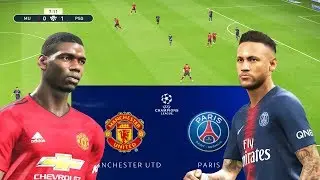 PES 2019 Realistic | 🔥 Manchester United vs PSG - Champions League | Live Broadcast Camera