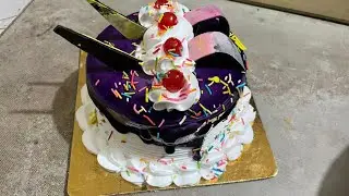 Blueberry 🫐 cake design Easy blueberry cake design birthday cake decoration ideas #cake #blueberry 