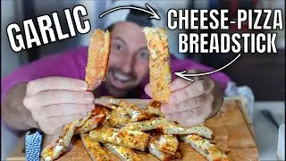 Новый уровень пиццы с сыром и чесноком на хлебных палочках дома