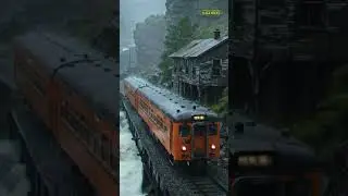Storm on the River Tracks | Ultra-Realistic 4K Train in Torrential Rain