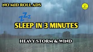 Heavy Thunderstorm & Howling Wind Sounds for Deep Sleep | Countryside Rain Ambience