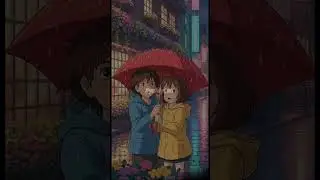 🌧️ Ho Sun Saathiya Maahiya | Ghibli Style Romantic Rain Animation | Love Song Mood 🌸  #trending