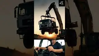 Excavator stunt OMG 😱🛻🚚  #shorts #wow #stunt