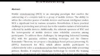 Blockchain Based Privacy Preserving Federated Learning for Mobile Crowdsourcing