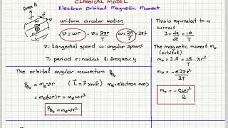 Week 4-1 Electron Orbital Magnetic Moment - Classical Model