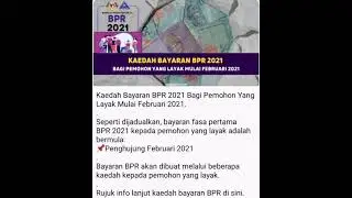 Kaedah bayaran BPR 2021.. yang layak mulai Feb 2021.. ⬇️LINK below ⬇️