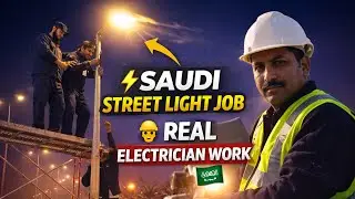 Street Light Repair Job in Saudi Arabia | Electrician Vlog #maintenancework