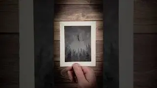 Painting Witches Flying Over the Forest #timelapse #art #watercolor #dark #gothic #landscape #shorts