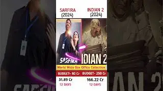 SARFIRA 🆚 INDIAN 2 Movie Collection in 12 DAYS ||  #raayan #sarfira #indian2 #stree2 #killmovie