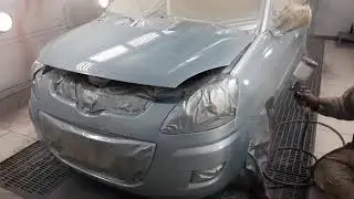 طريقة دهان السيارة داخل الفرن رش البويا الميتالك والورنيش